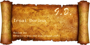 Irsai Dorina névjegykártya